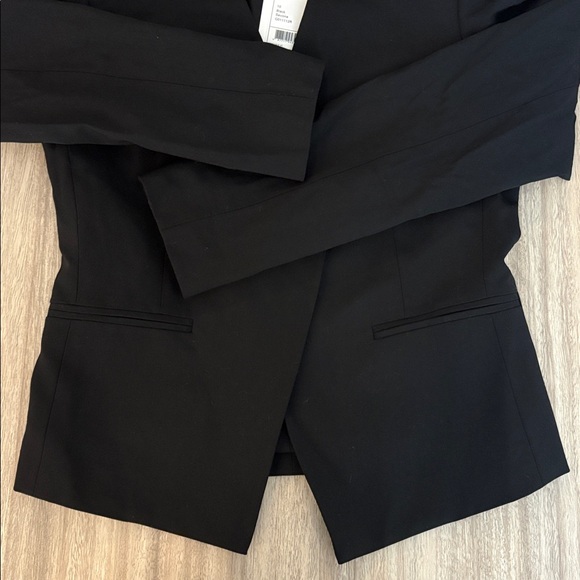 New Theory Lanai Stretch Wool Open Blazer Jacket Size 10 Black NWT - Picture 8 of 8